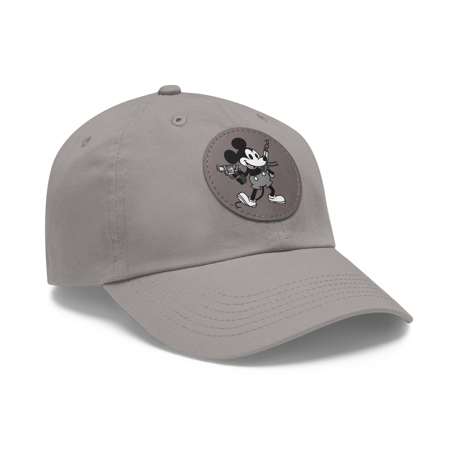 Mouse Guns! Dad Hat with Leather Patch (Round)