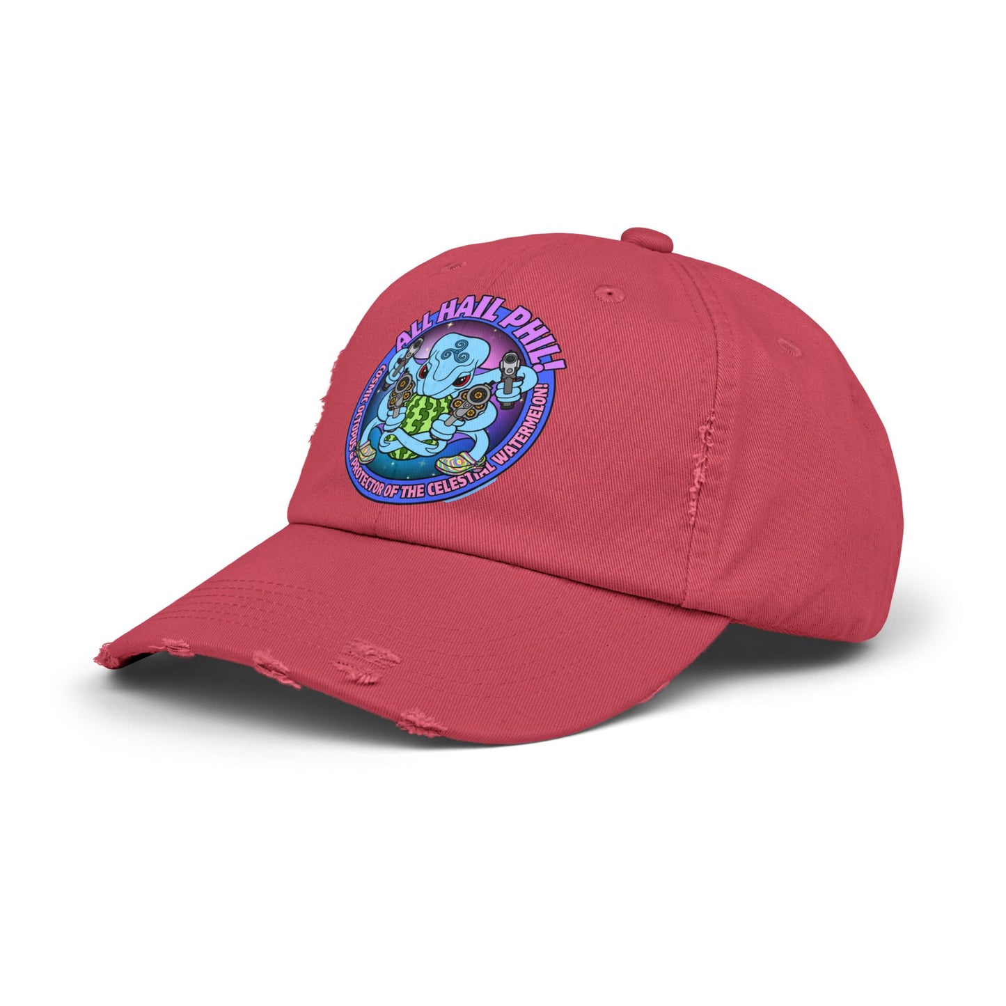 Cosmic Octopus! Unisex Distressed Cap