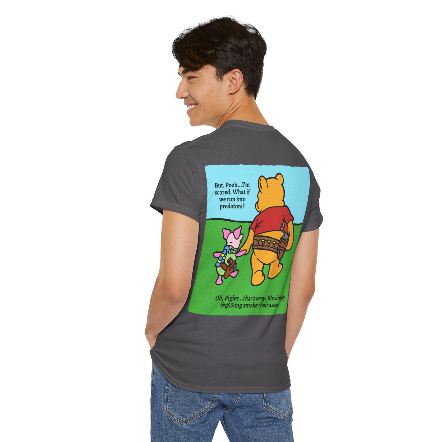 Pew & Piglet! (backside print) Unisex Heavy Cotton Tee