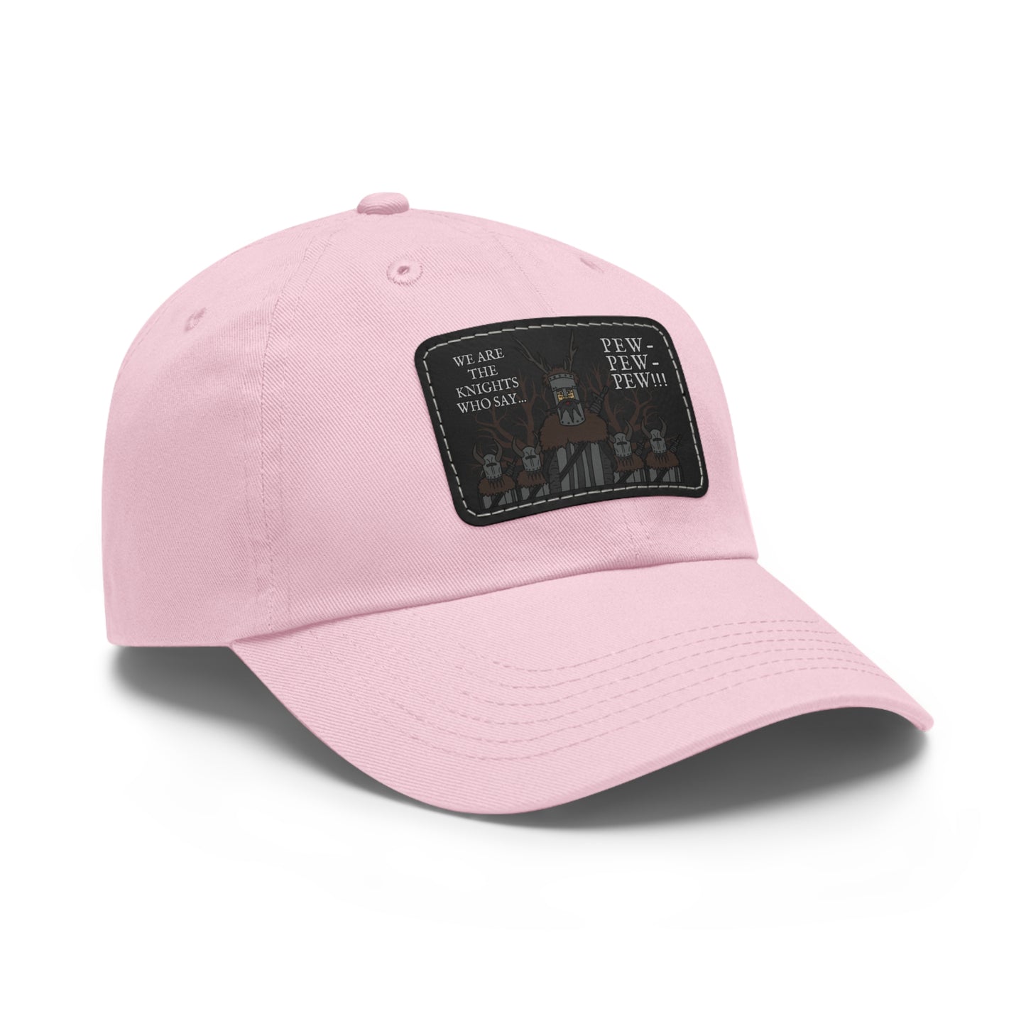 Knights of Pew! Dad Hat with Leather Patch (Rectangle)