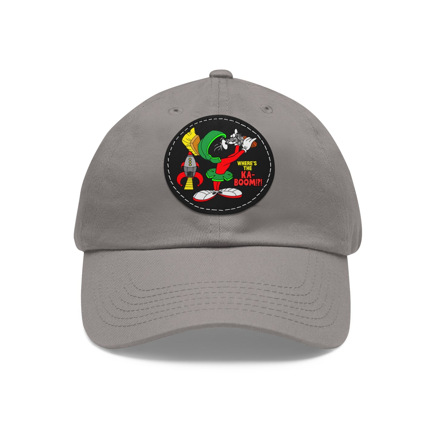 Where's the KA-BOOM!?! Dad Hat with Leather Patch (Round)