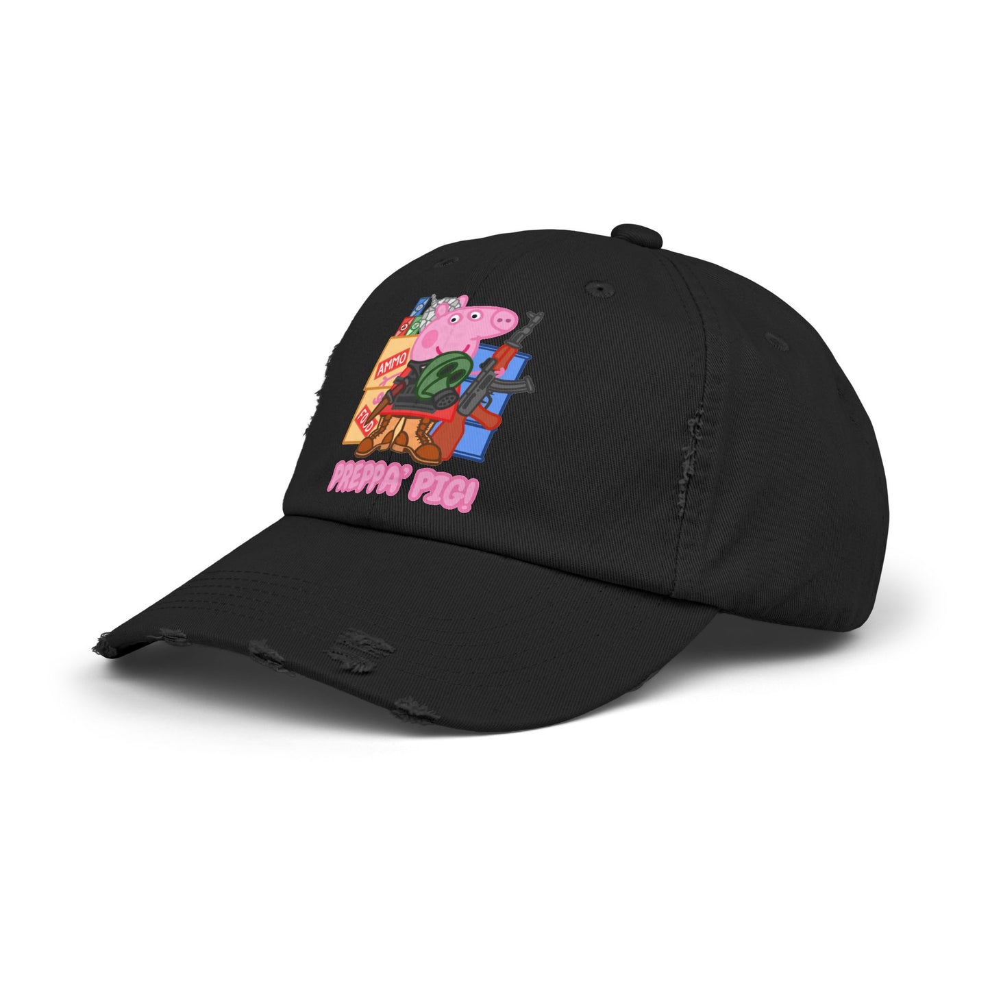 Preppa' Pig! Unisex Distressed Cap