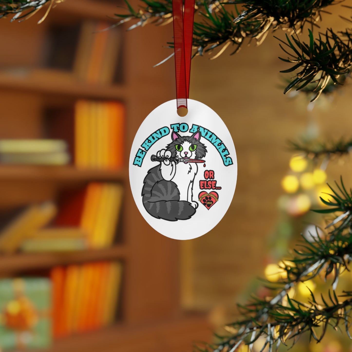 Be Kind...or Else! (FFF) Metal Ornaments