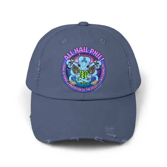 Cosmic Octopus! Unisex Distressed Cap