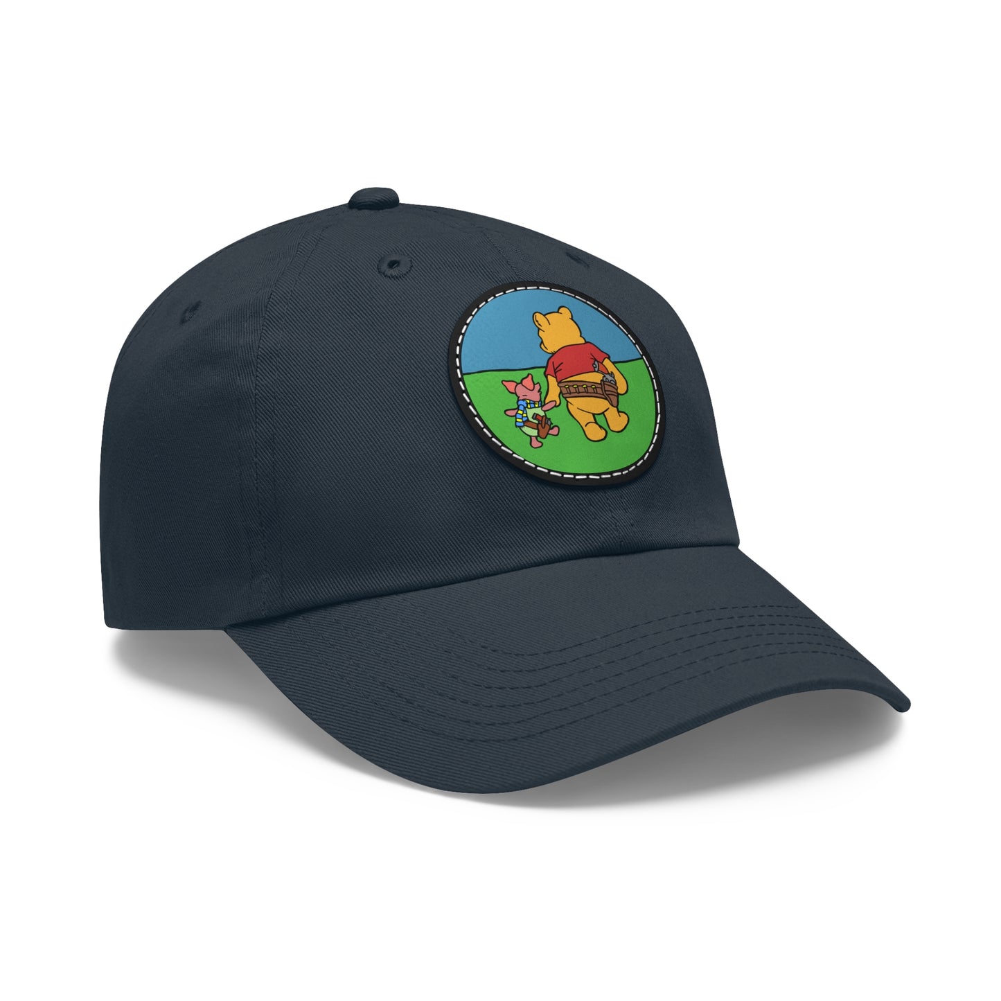 Pew & Piglet! Dad Hat with Leather Patch (Round)