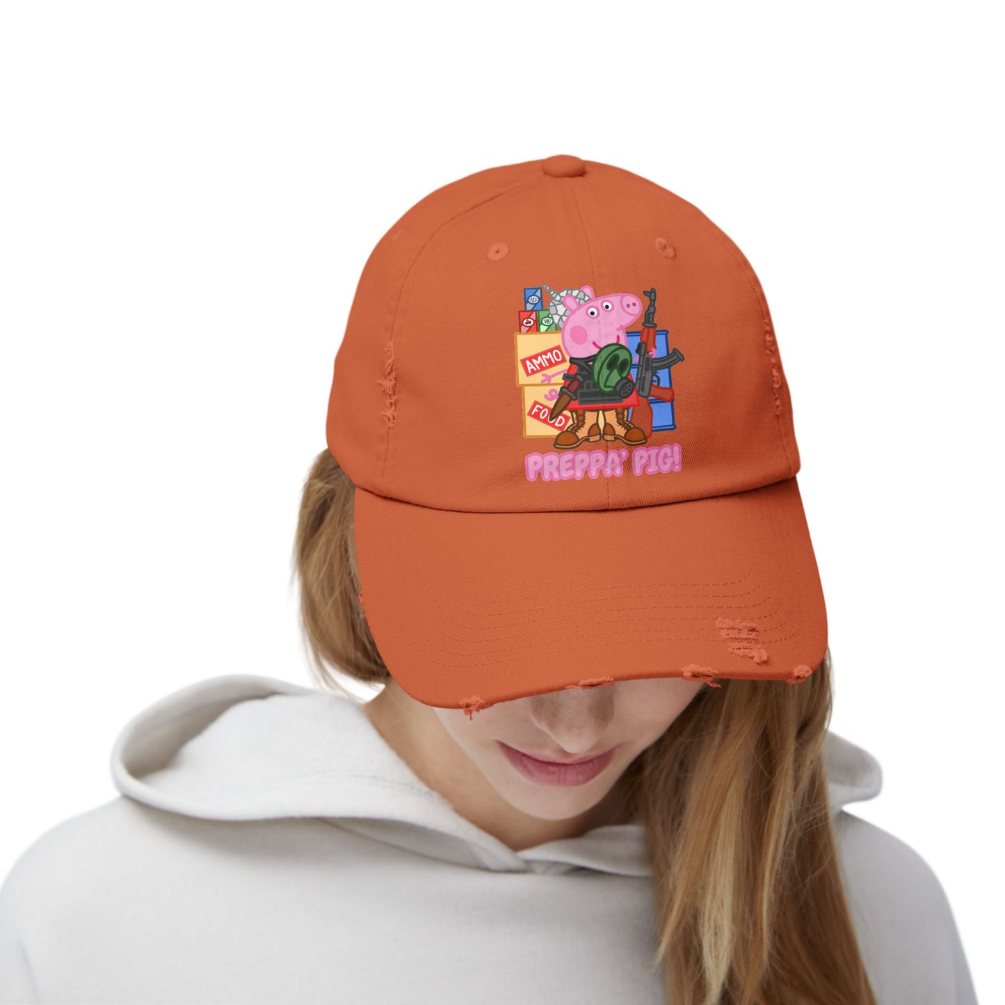 Preppa' Pig! Unisex Distressed Cap