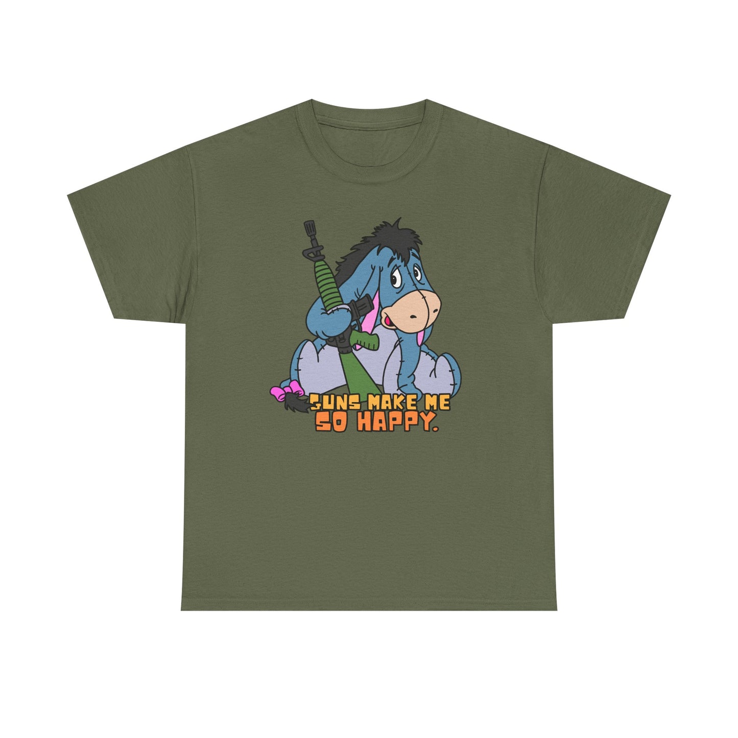 Eeyore Guns Make Me So Happy! Unisex Heavy Cotton Tee