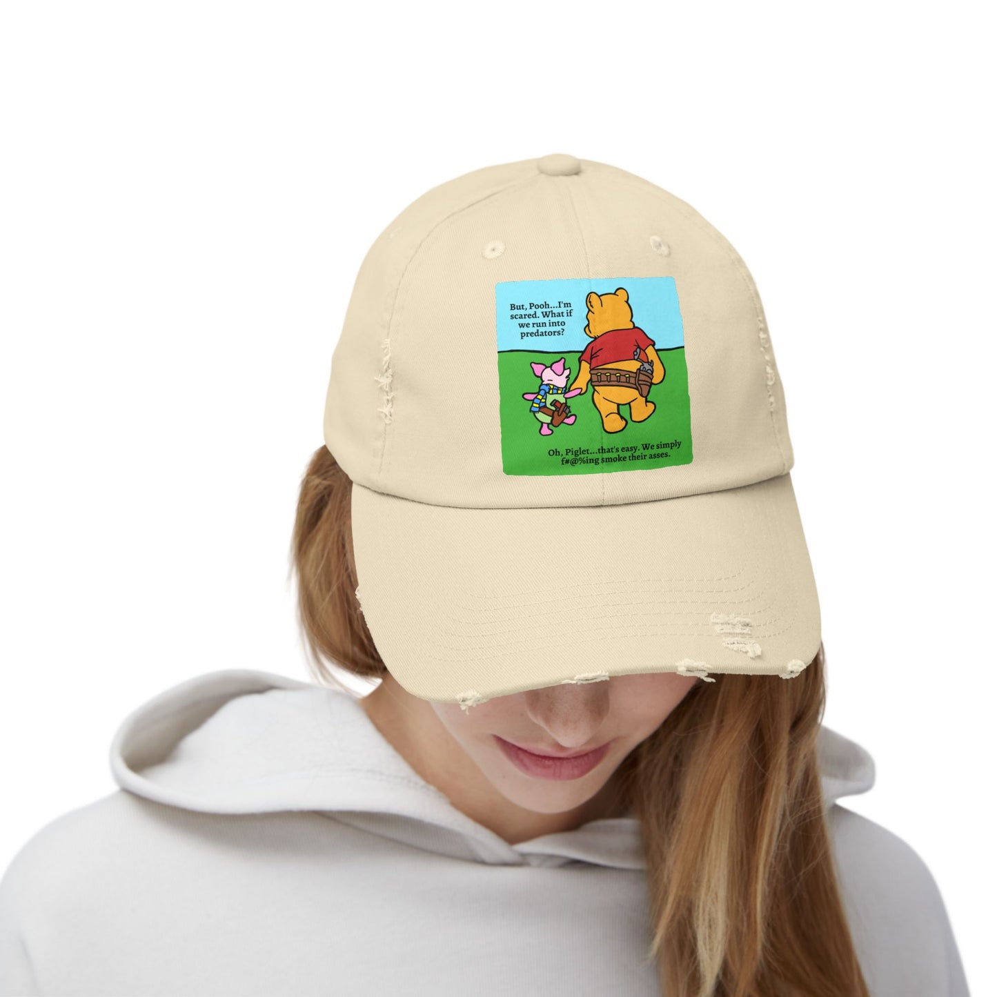 Pew & Piglet! Unisex Distressed Cap