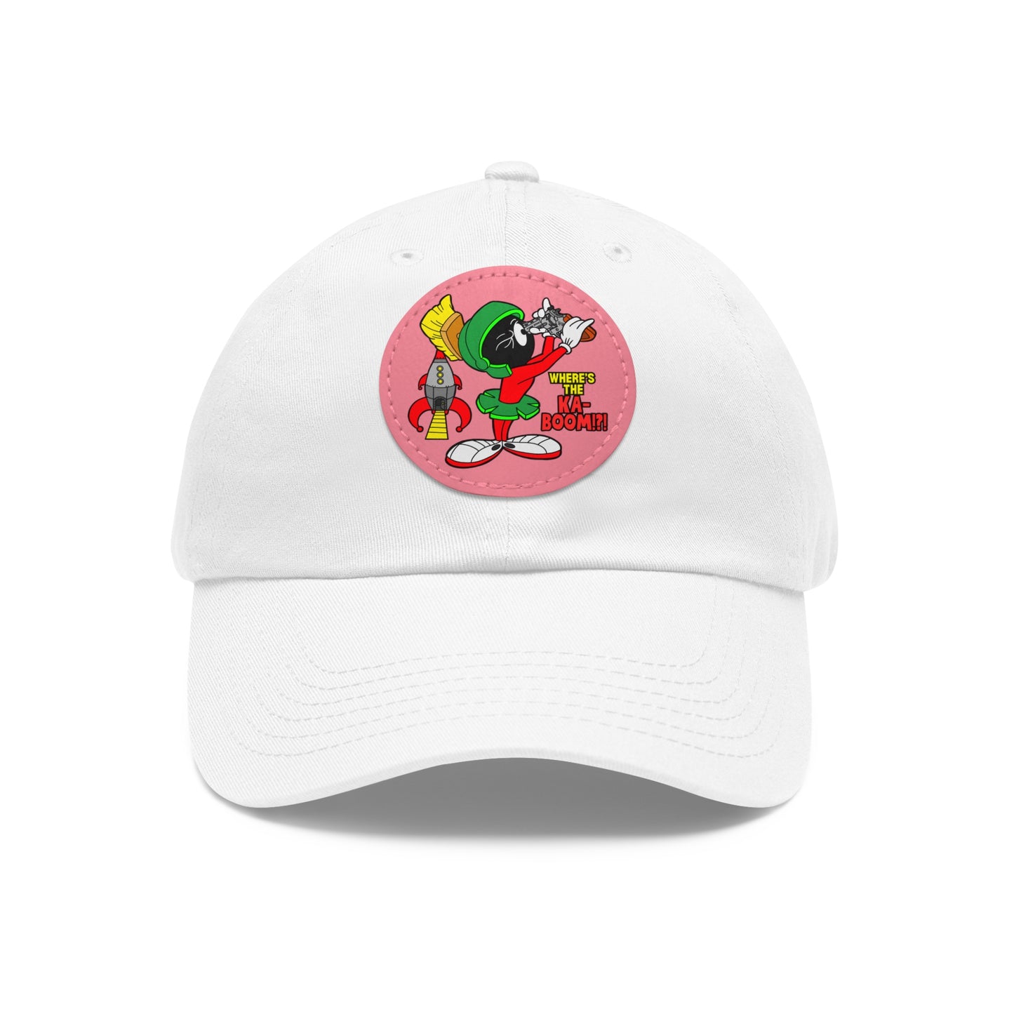 Where's the KA-BOOM!?! Dad Hat with Leather Patch (Round)