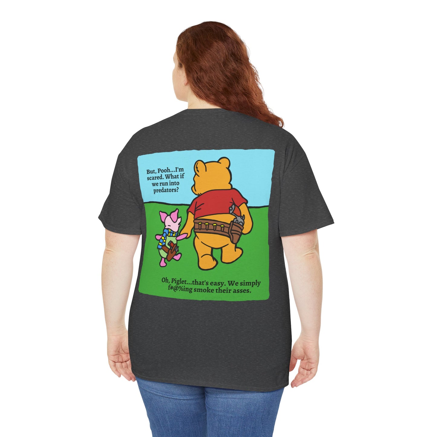 Pew & Piglet! (backside print) Unisex Heavy Cotton Tee