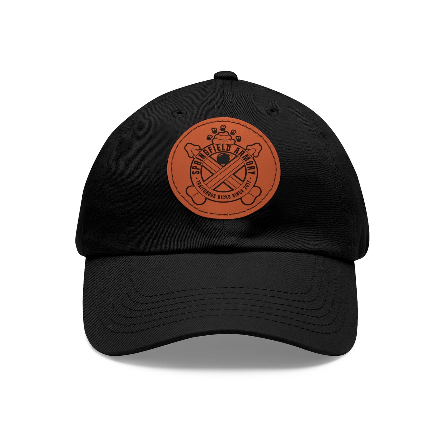Springfield Dicks! Dad Hat with Leather Patch (Round)