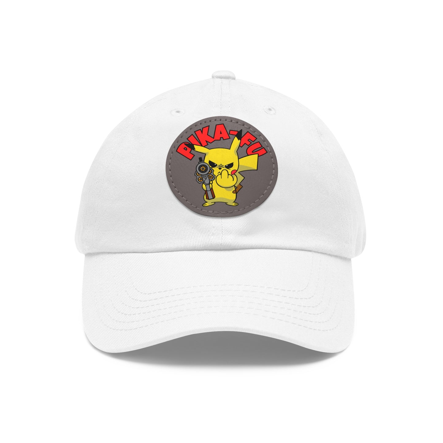 Pika-FU! Dad Hat with Leather Patch (Round)