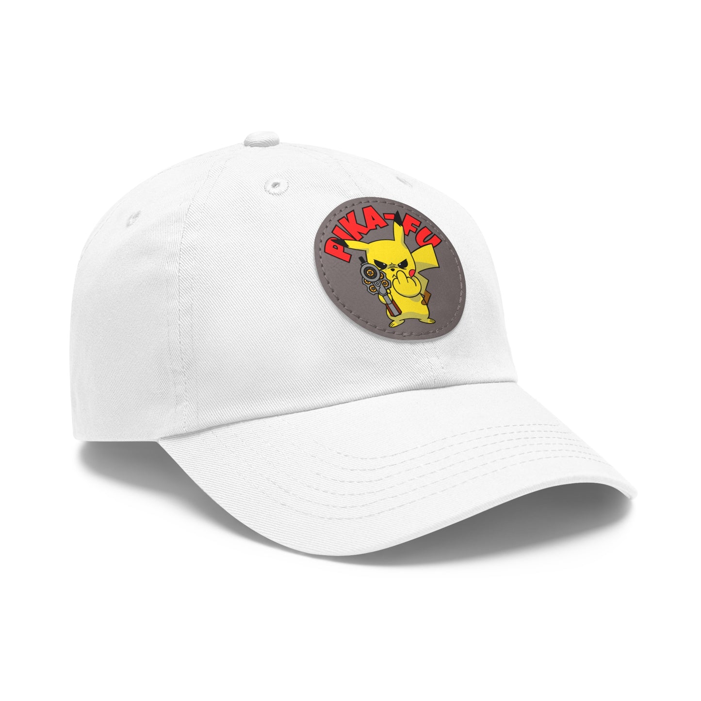 Pika-FU! Dad Hat with Leather Patch (Round)