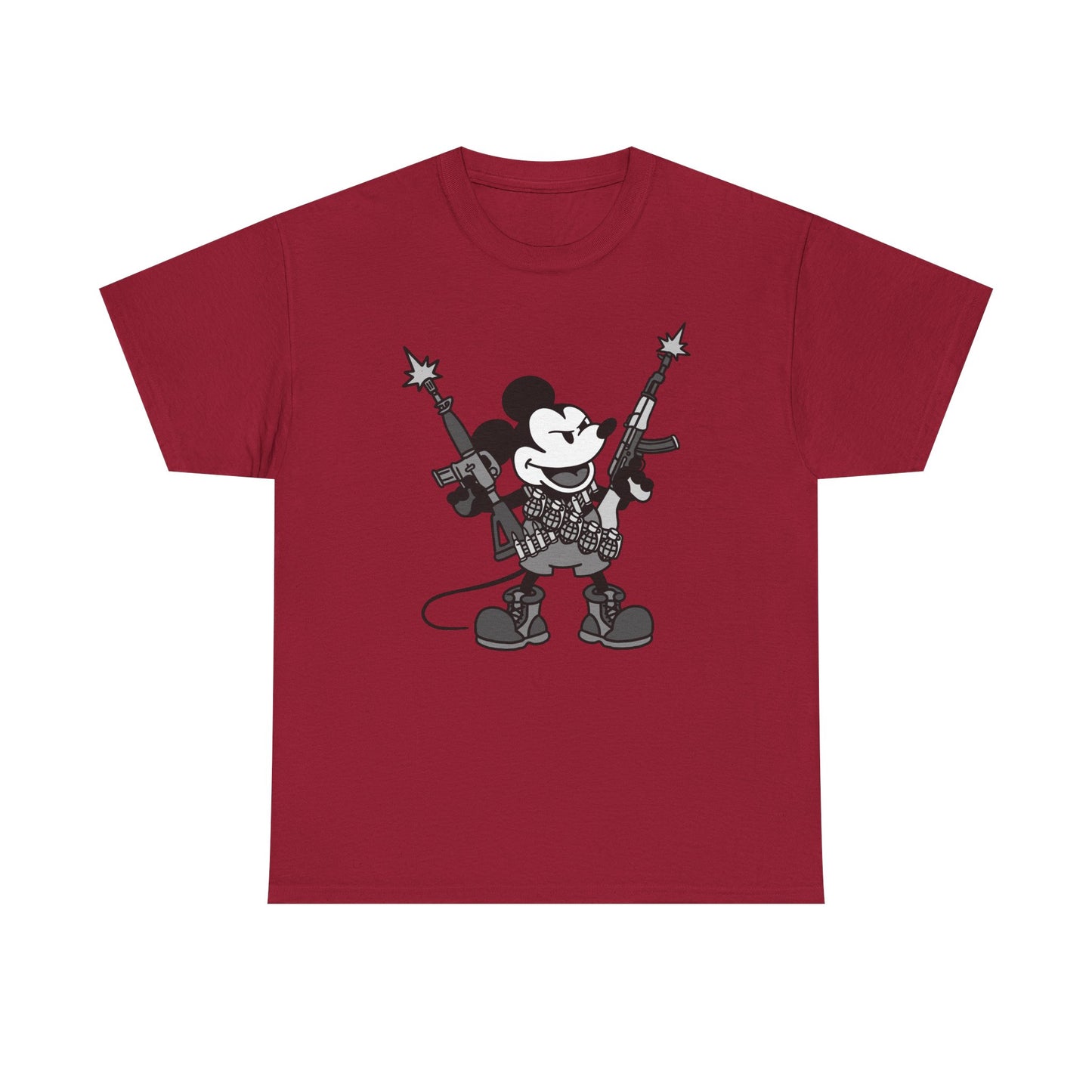 Mickey Mouse Armed Graphic Tee - Unisex Cotton T-Shirt