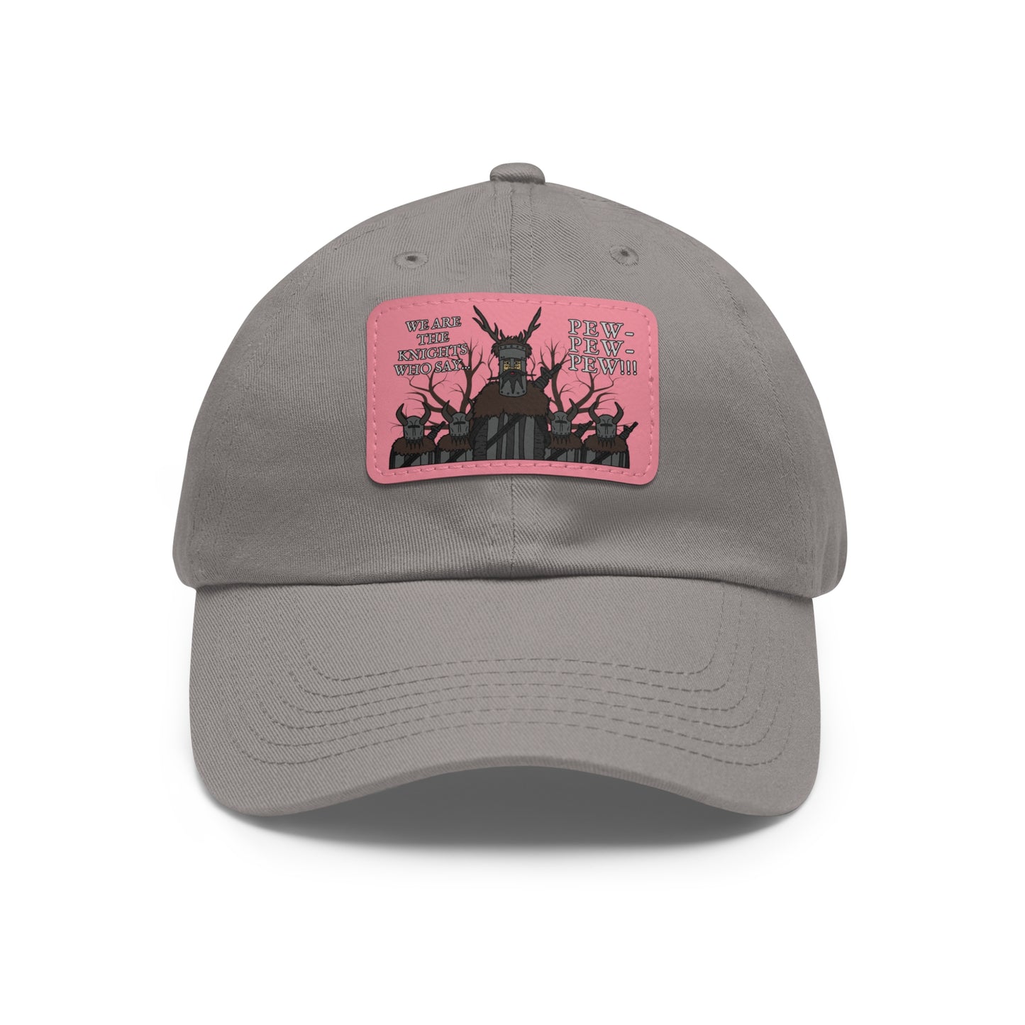 Knights of Pew! Dad Hat with Leather Patch (Rectangle)