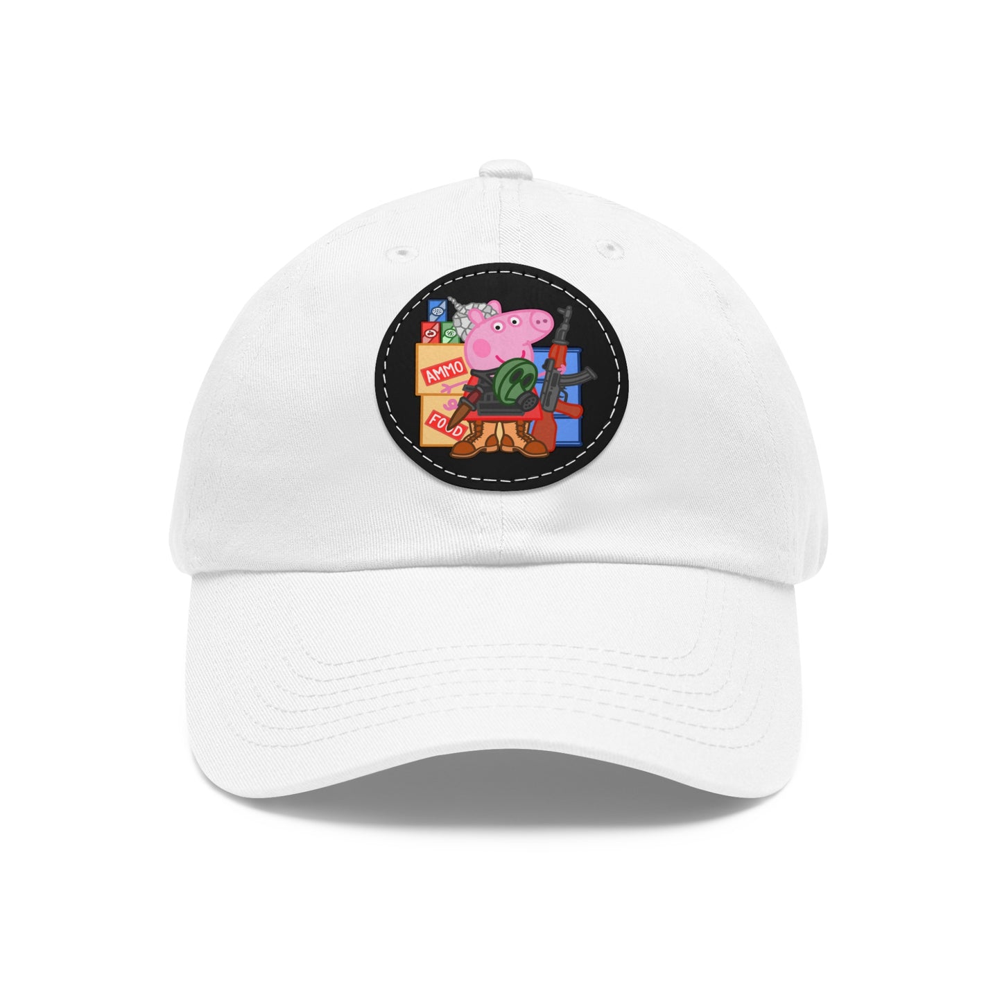 Preppa' Pig! Dad Hat with Leather Patch (Round)