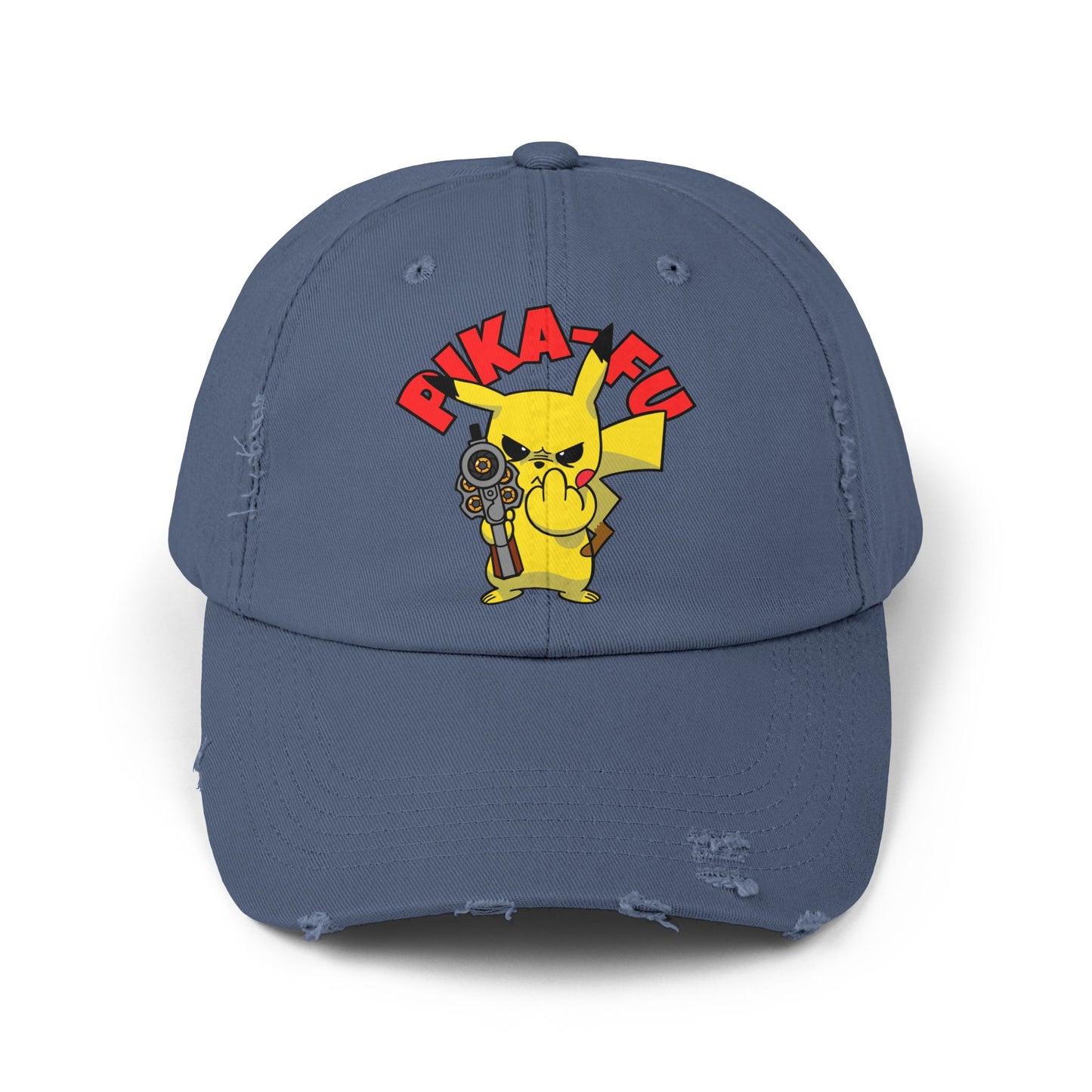 Pika-FU Unisex Distressed Cap