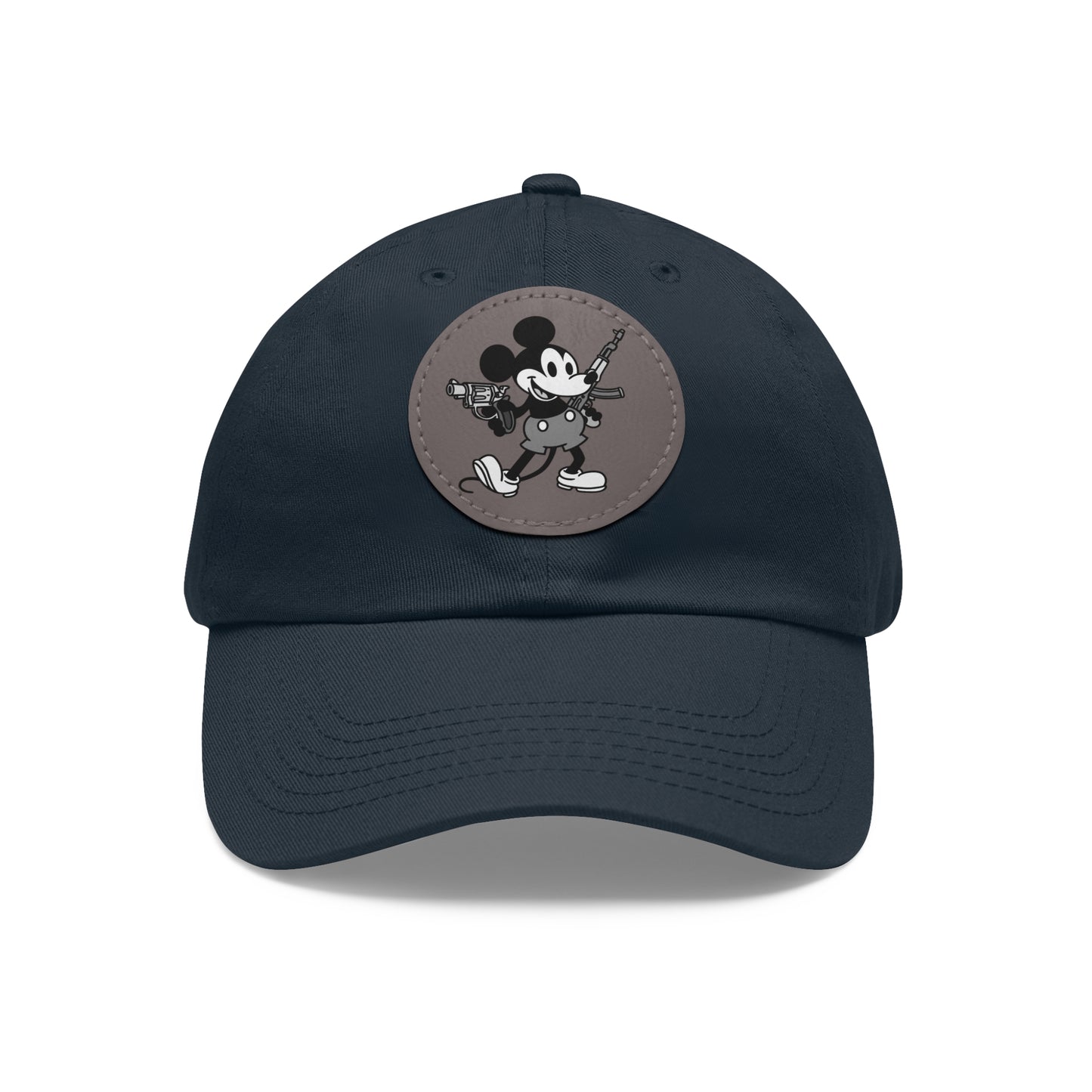 Mouse Guns! Dad Hat with Leather Patch (Round)