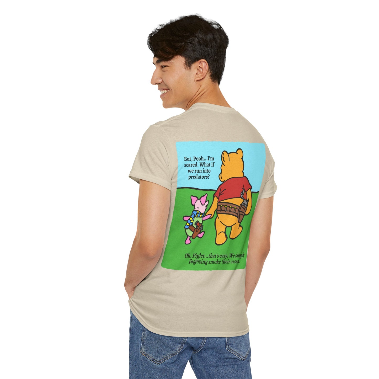 Pew & Piglet! (backside print) Unisex Heavy Cotton Tee