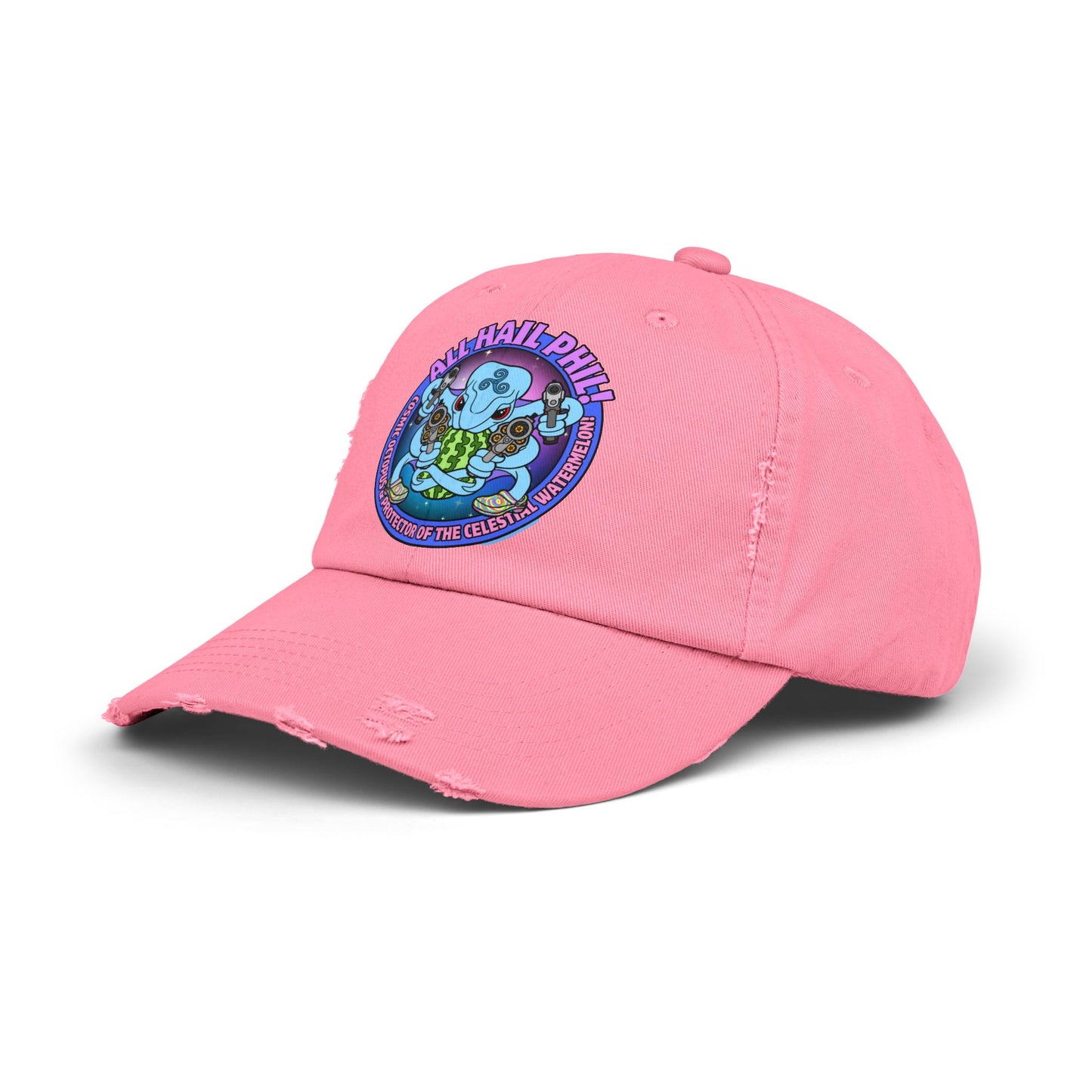 Cosmic Octopus! Unisex Distressed Cap