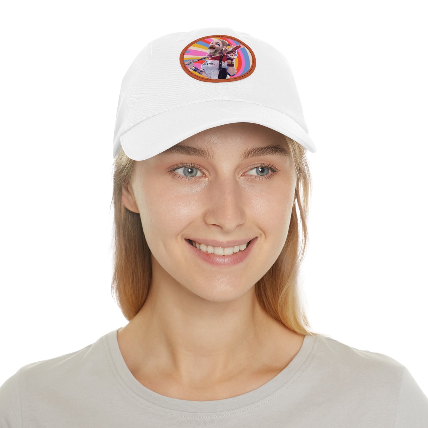 Harley! Dad Hat with Leather Patch (Round)