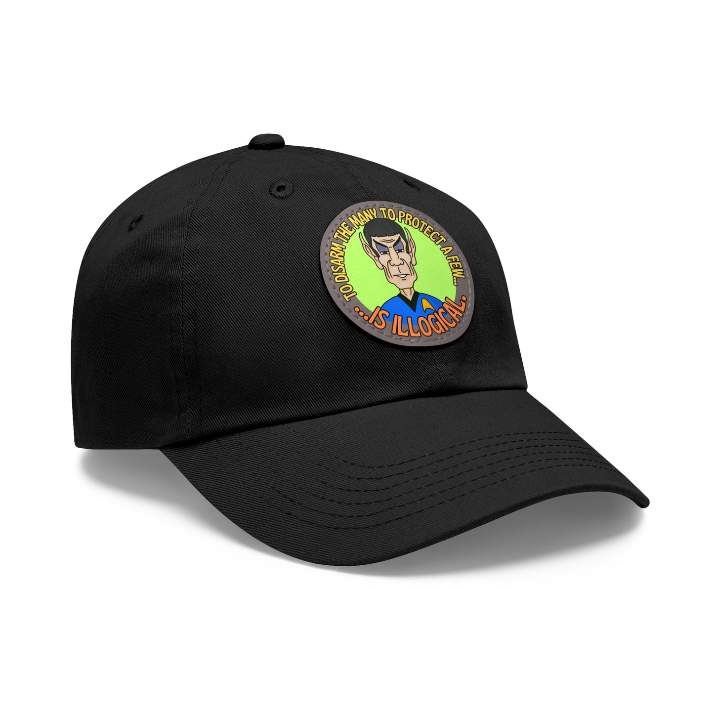 Illogical! Dad Hat with Leather Patch (Round)