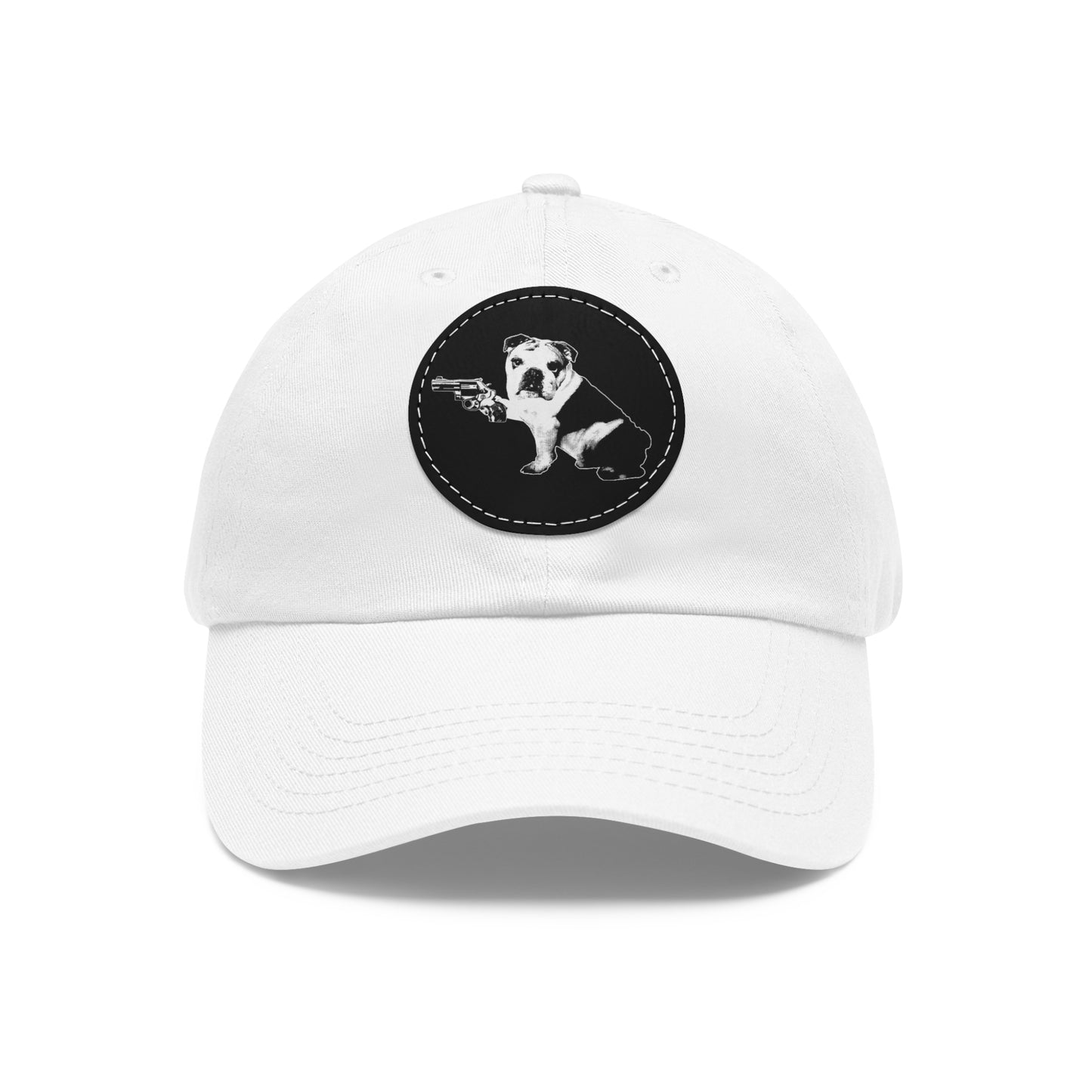 Mavis (Bullpup) Dad Hat with Leather Patch (Round)