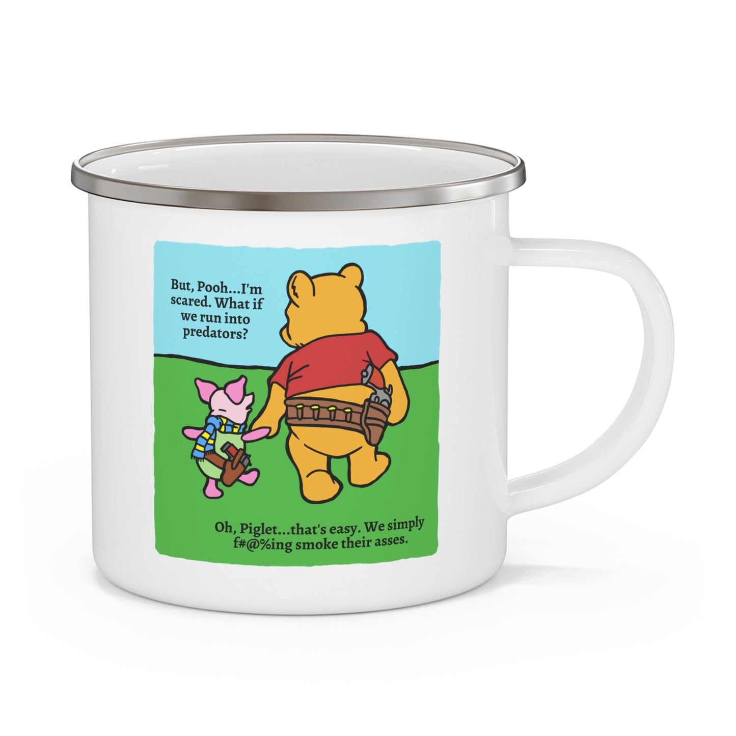 Pew & Piglet! Enamel Camping Mug