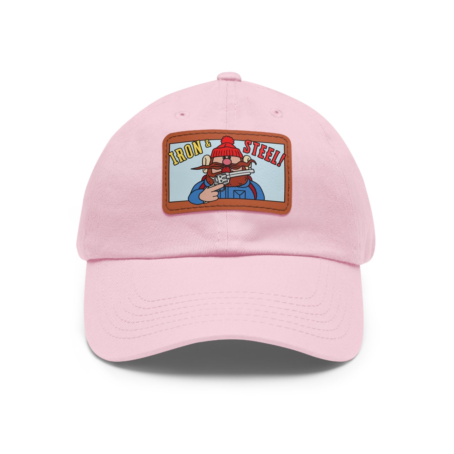 Iron & Steel! Dad Hat with Leather Patch (Rectangle)