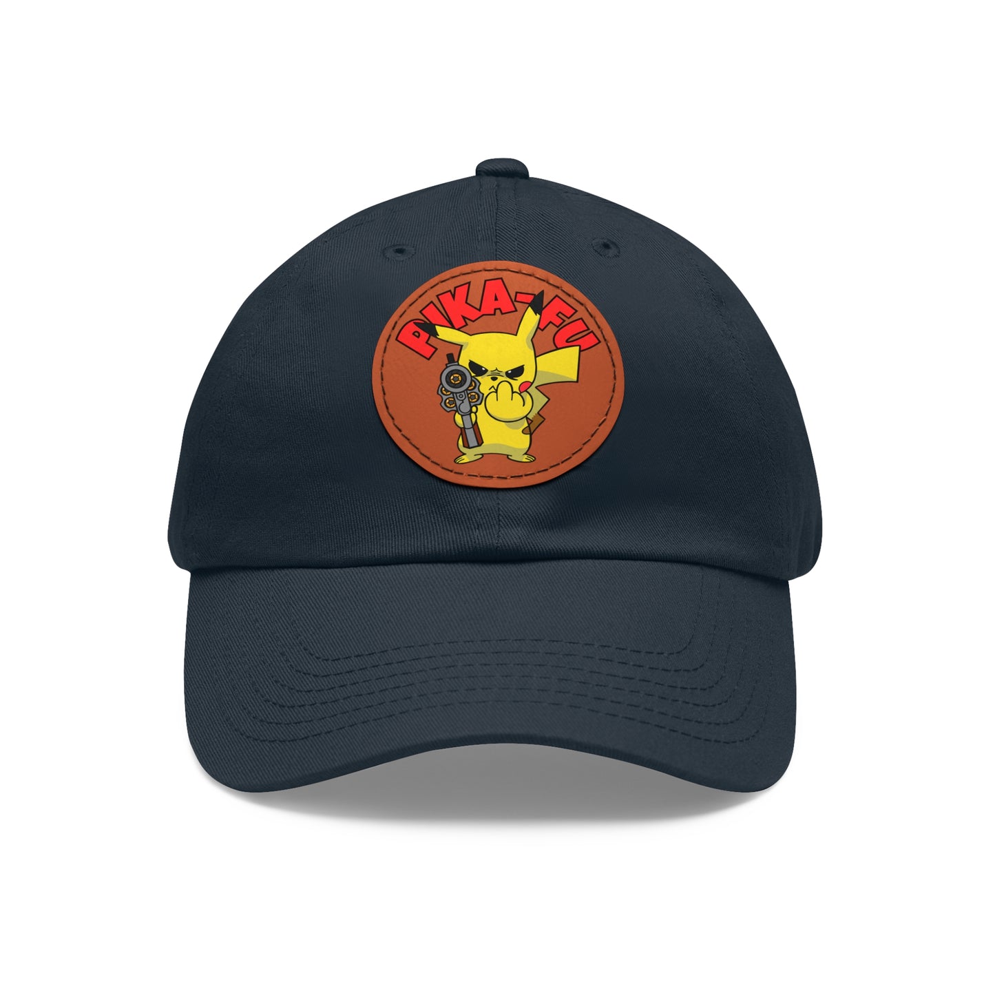 Pika-FU! Dad Hat with Leather Patch (Round)