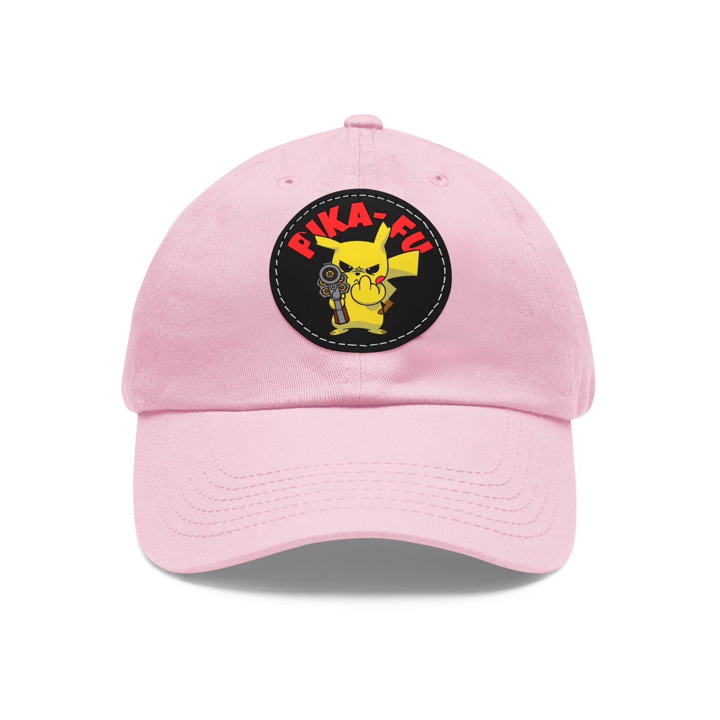 Pika-FU! Dad Hat with Leather Patch (Round)