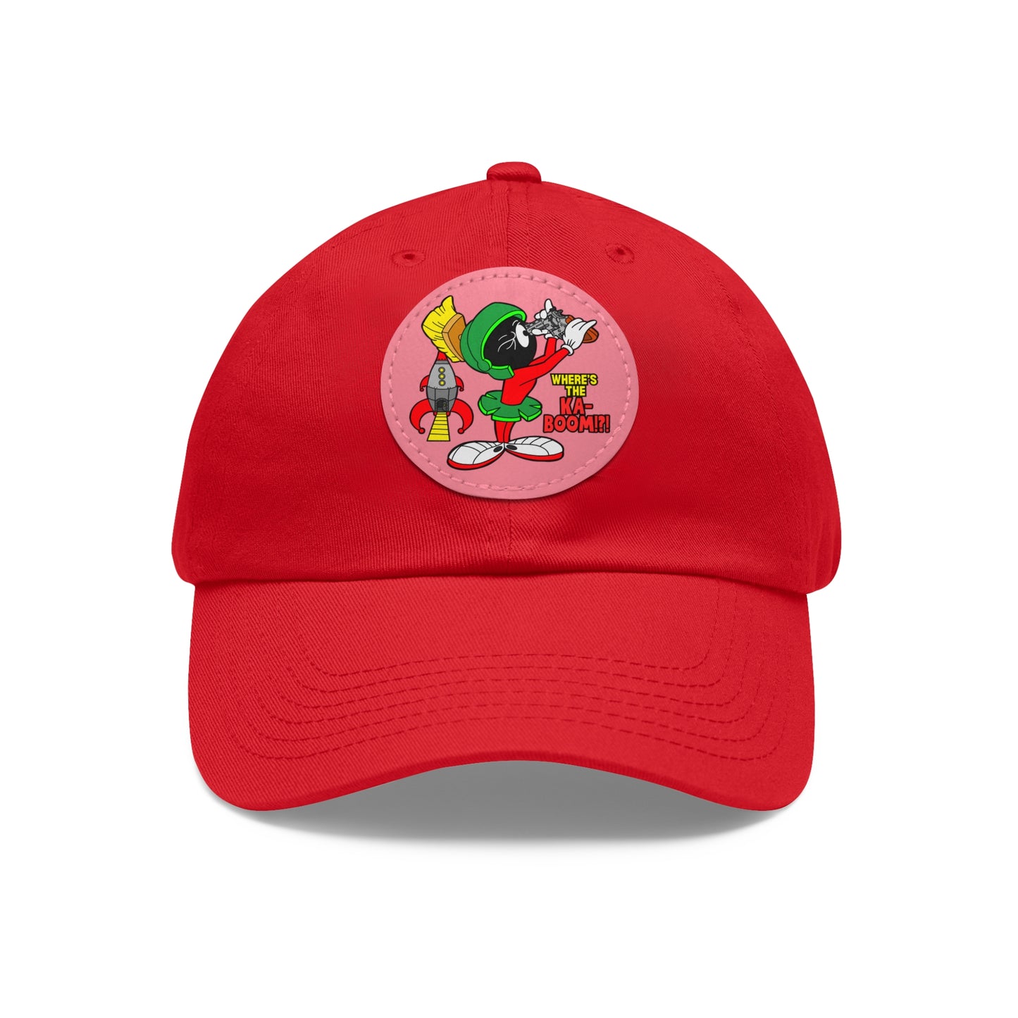 Where's the KA-BOOM!?! Dad Hat with Leather Patch (Round)