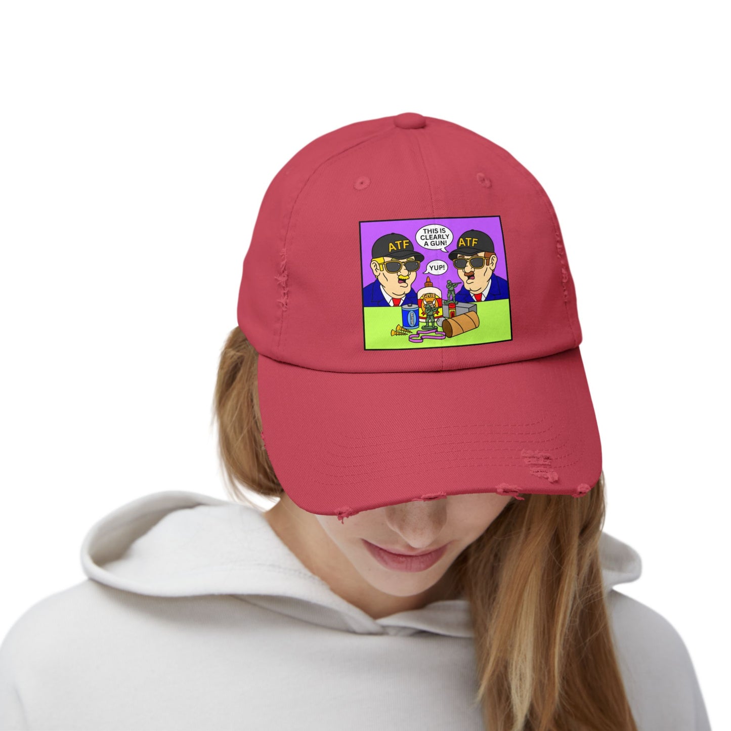 Clearly a Gun! Unisex Distressed Cap