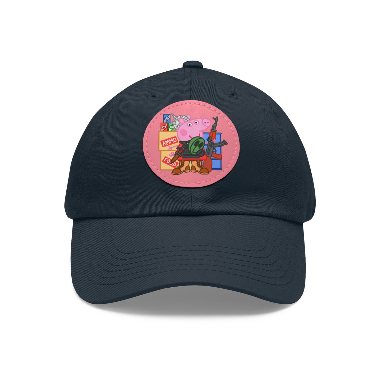 Preppa' Pig! Dad Hat with Leather Patch (Round)