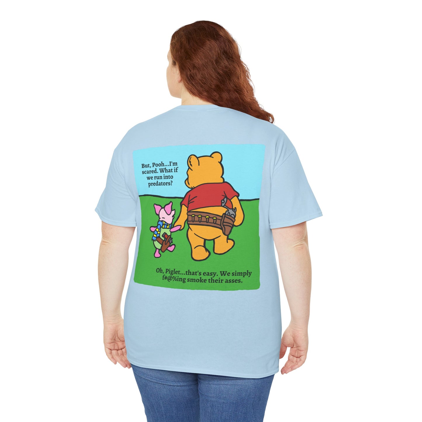 Pew & Piglet! (backside print) Unisex Heavy Cotton Tee