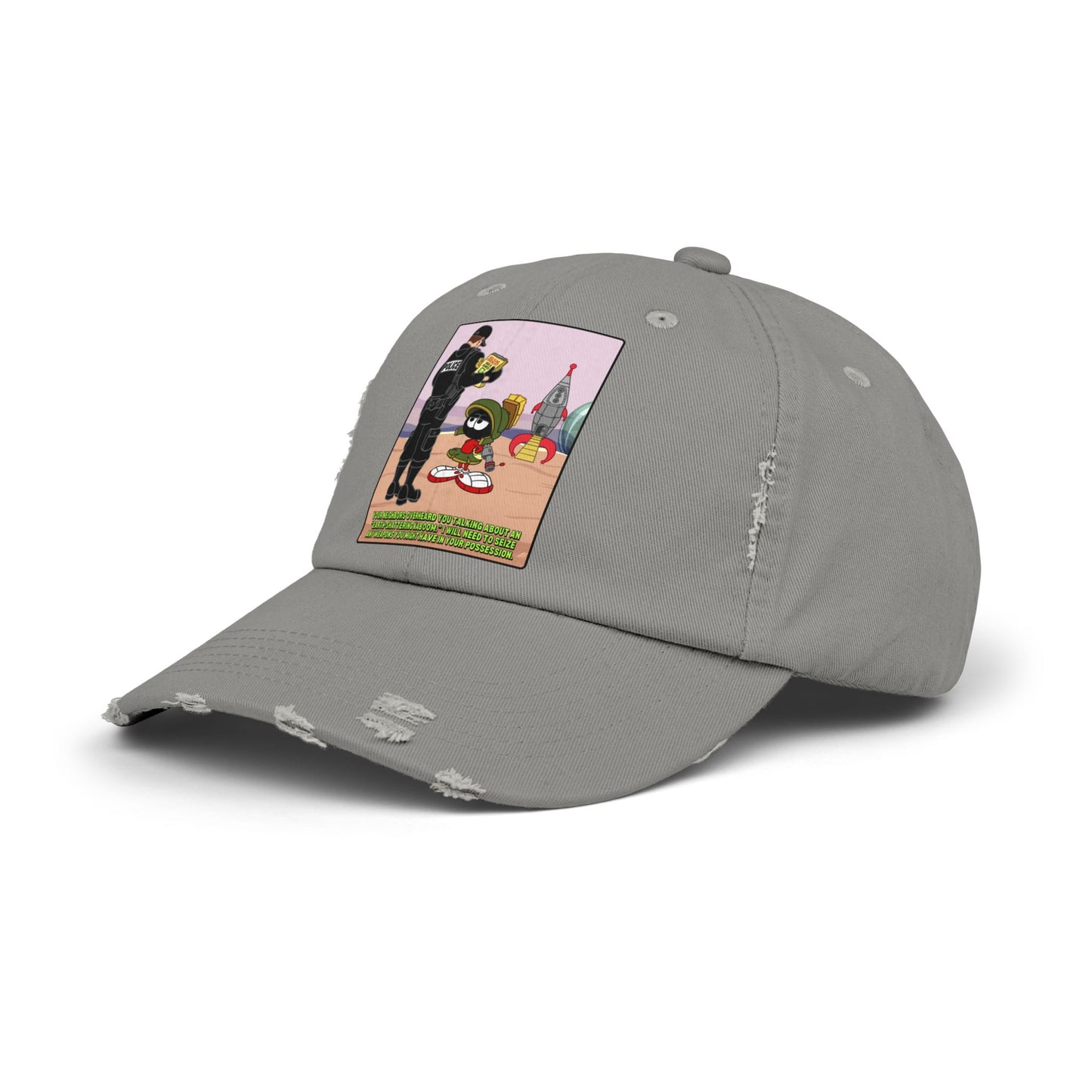 Red Flagged Martian! Unisex Distressed Cap