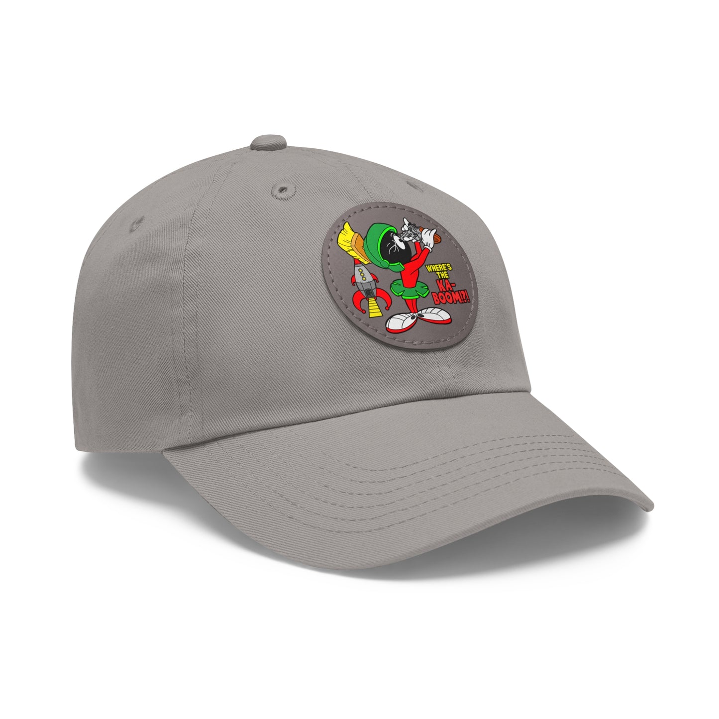 Where's the KA-BOOM!?! Dad Hat with Leather Patch (Round)
