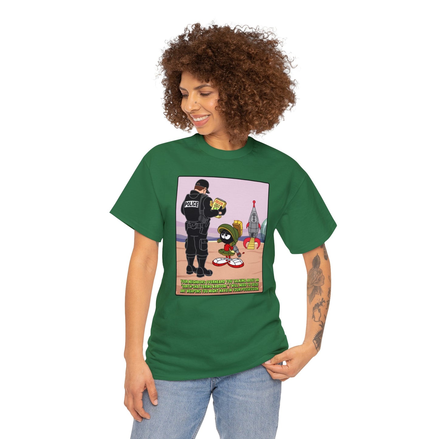 Red Flagged & Green Unisex Heavy Cotten Tee