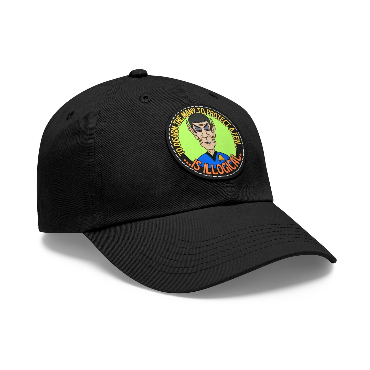Illogical! Dad Hat with Leather Patch (Round)