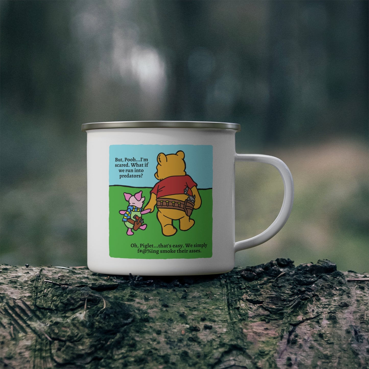 Pew & Piglet! Enamel Camping Mug