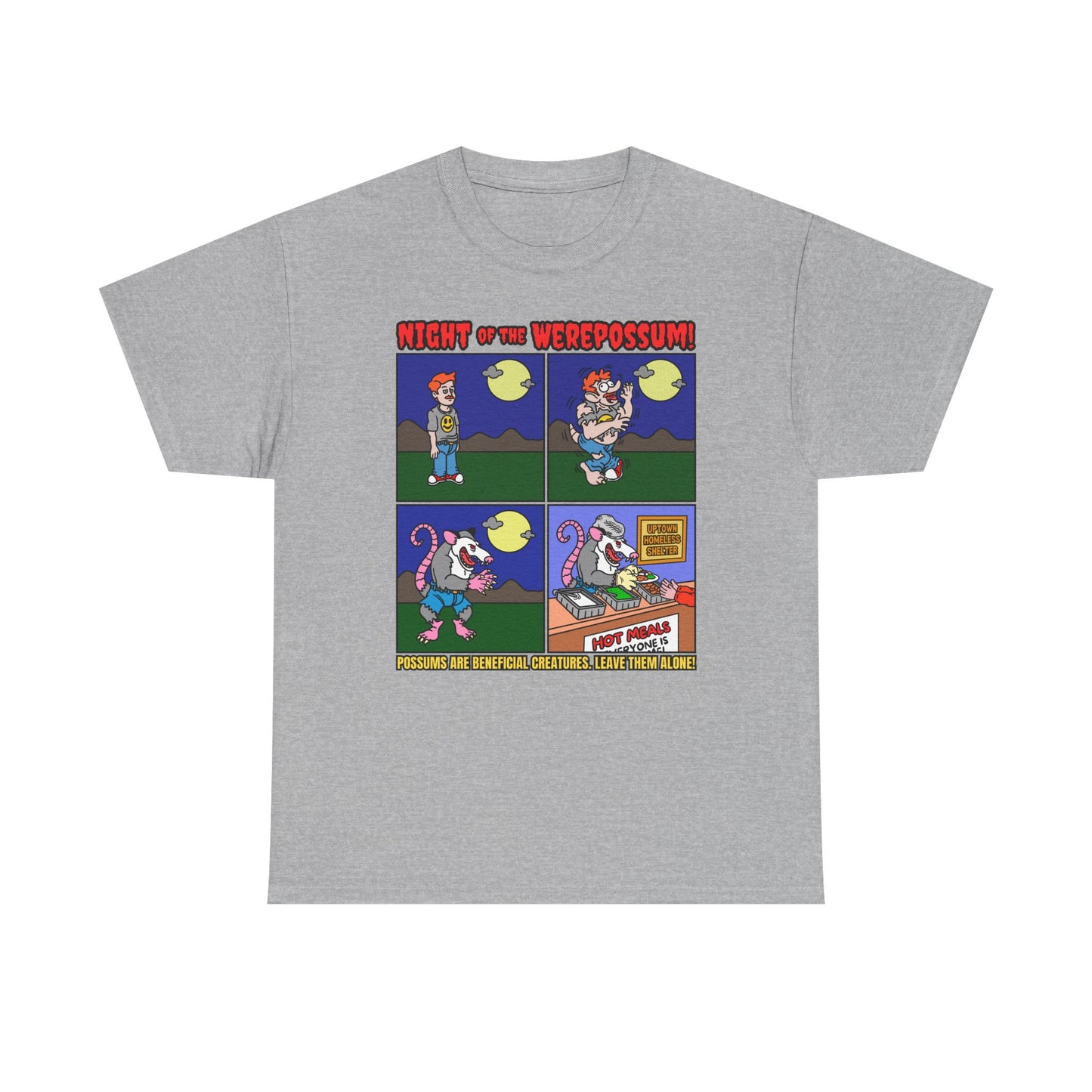 Night of the Werepossum! Unisex Heavy Cotton Tee