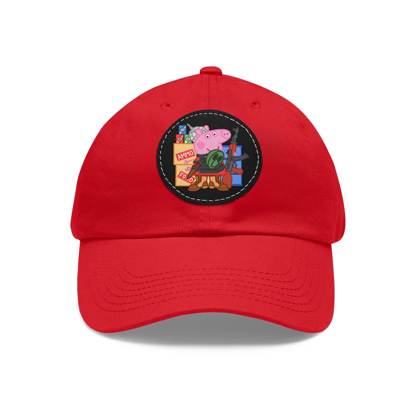 Preppa' Pig! Dad Hat with Leather Patch (Round)