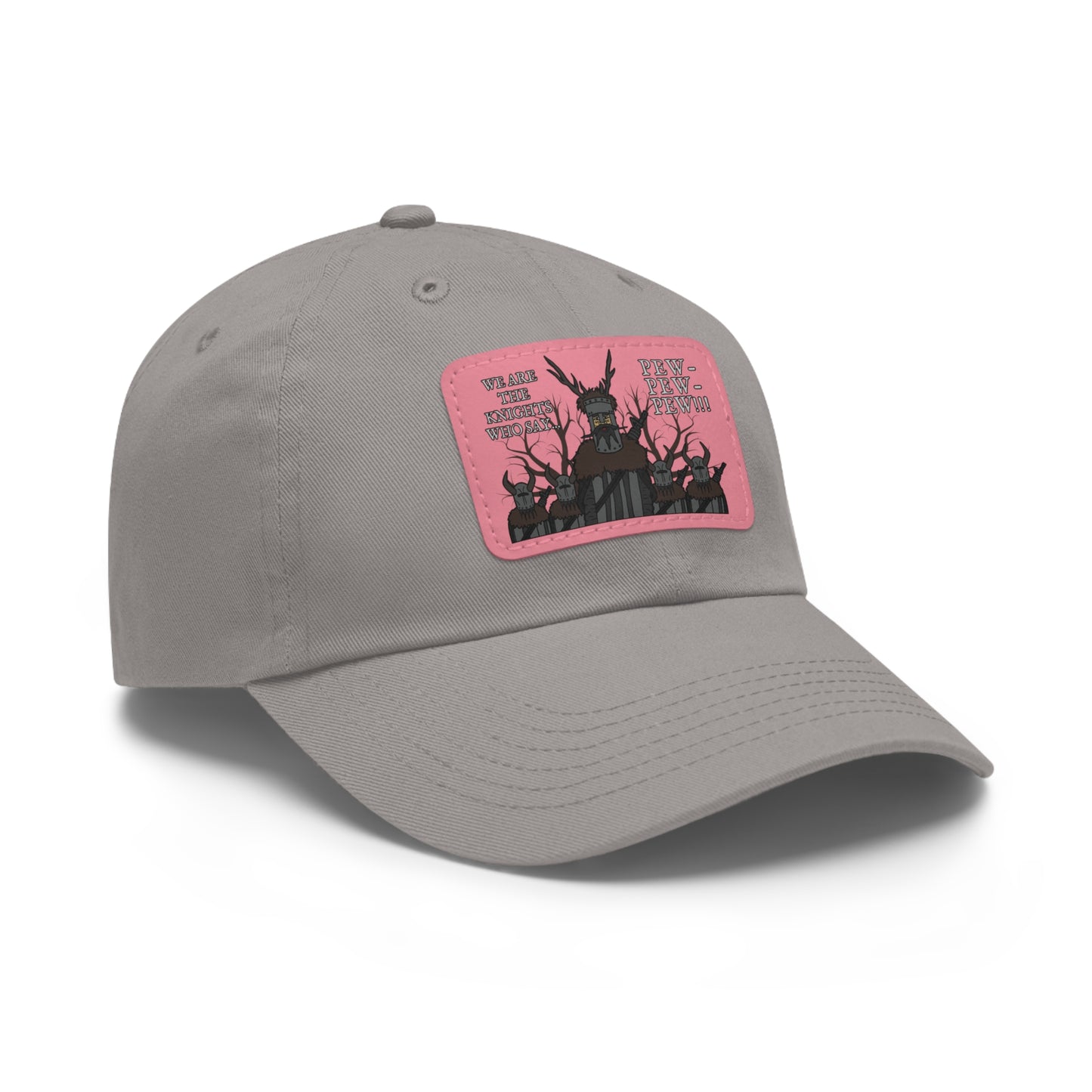 Knights of Pew! Dad Hat with Leather Patch (Rectangle)