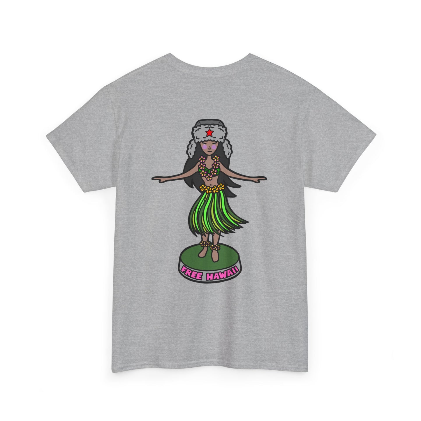 Free Hawaii! (backside print) Unisex Heavy Cotton Tee