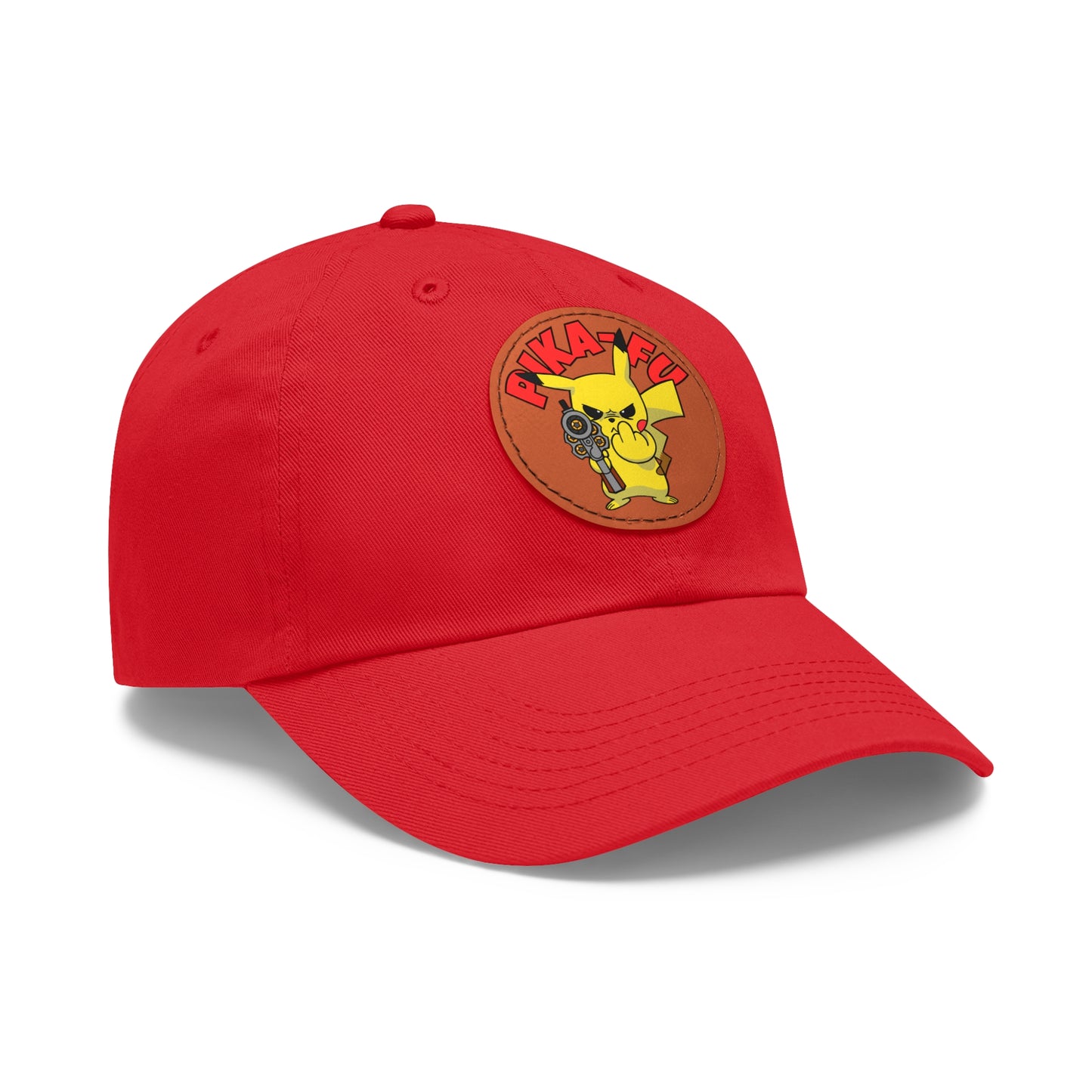 Pika-FU! Dad Hat with Leather Patch (Round)