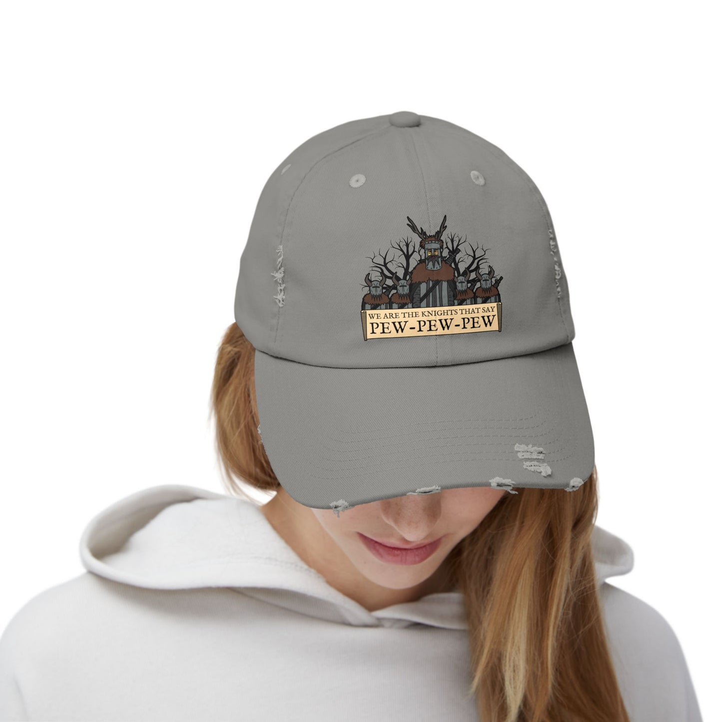 Knights of Pew! Unisex Distressed Cap