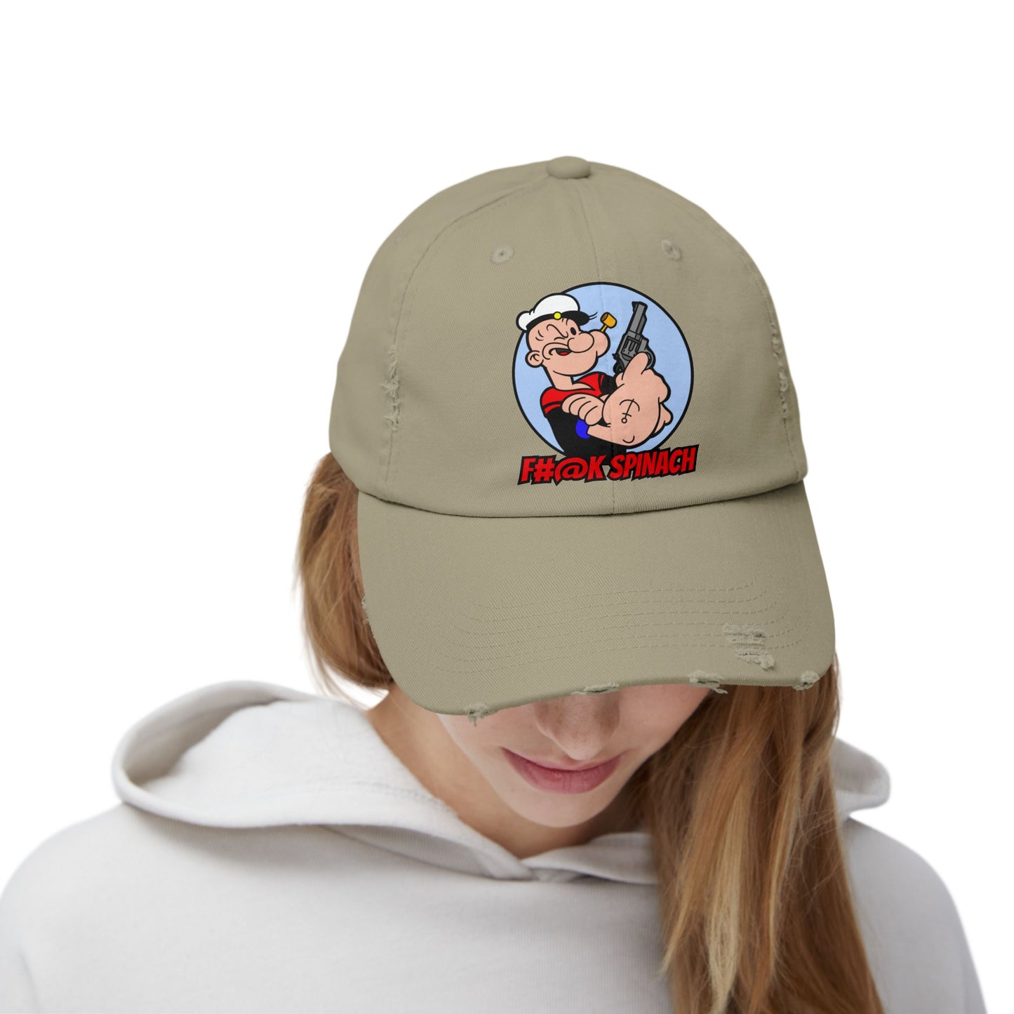 F#@k Spinach! Unisex Distressed Cap