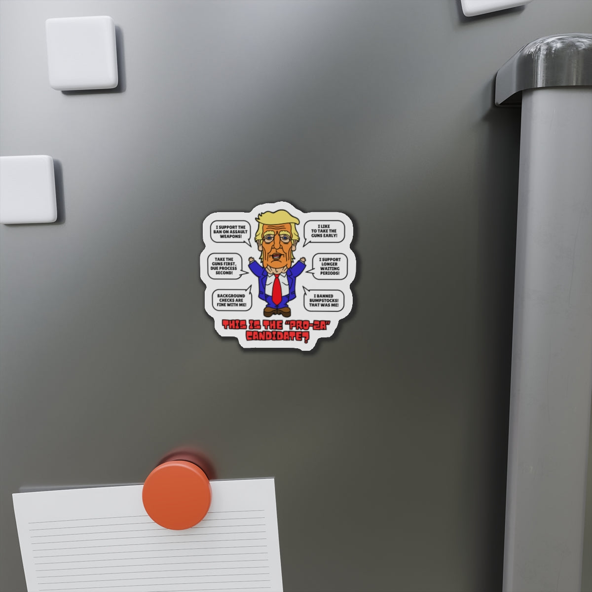 Trump on Guns! Die-Cut Magnets