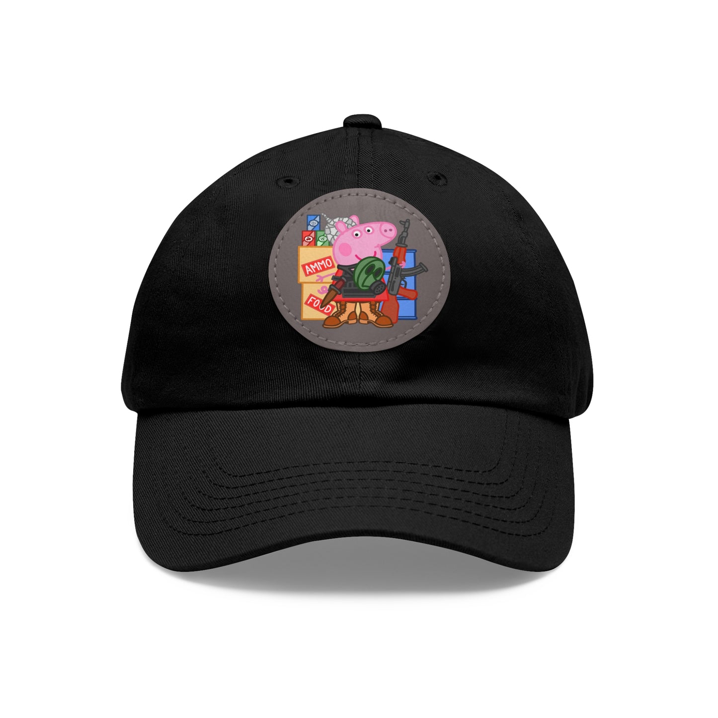 Preppa' Pig! Dad Hat with Leather Patch (Round)