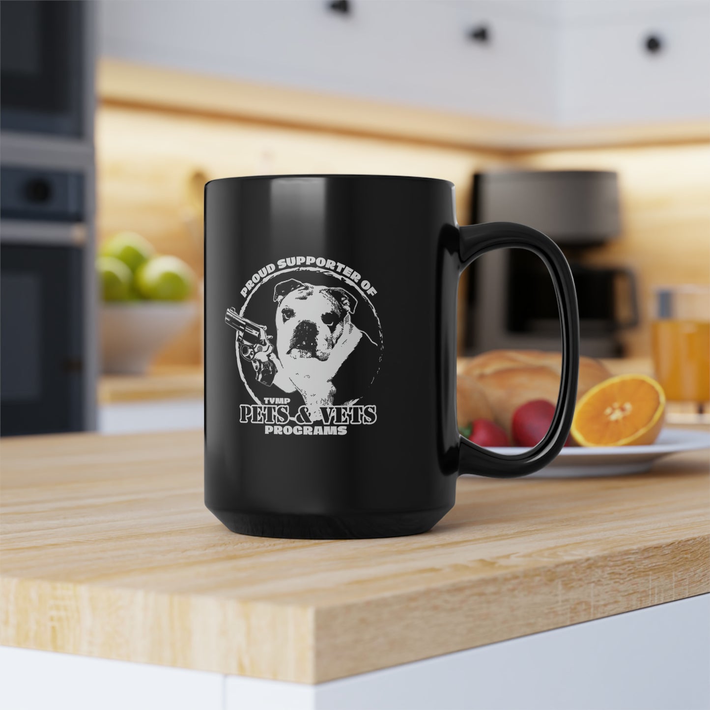 P&V Supporter Black Mug, 15oz